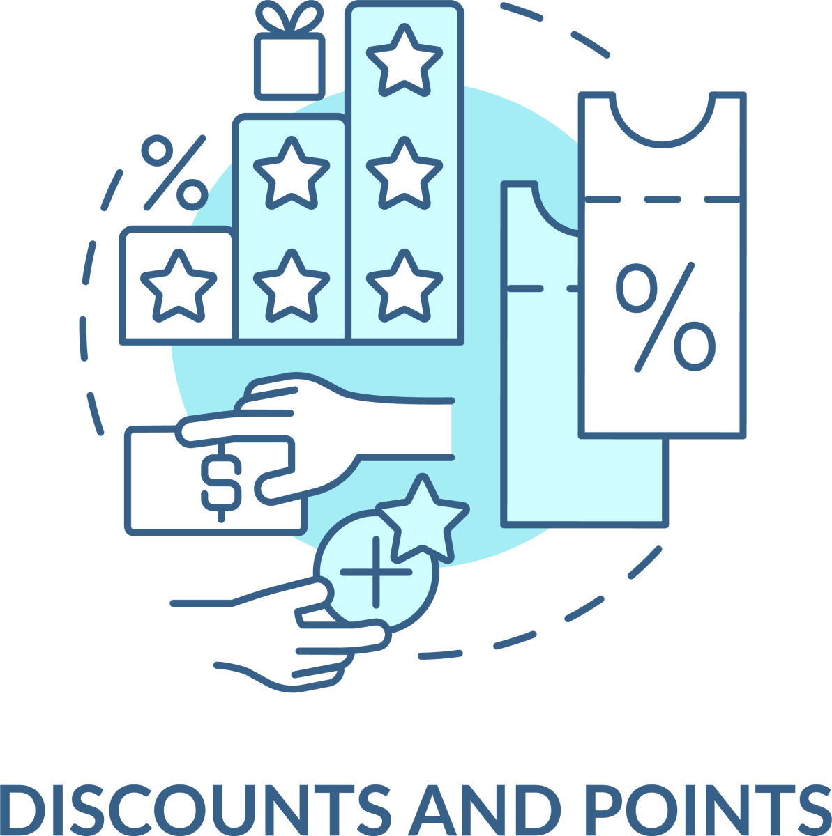 Loyalty Program Blue Icons Bundle