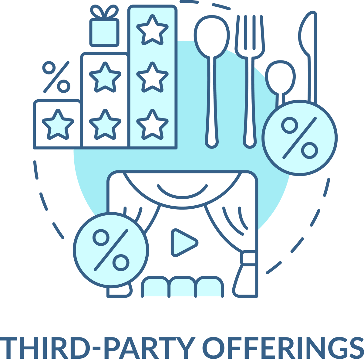 Loyalty Program Blue Icons Bundle