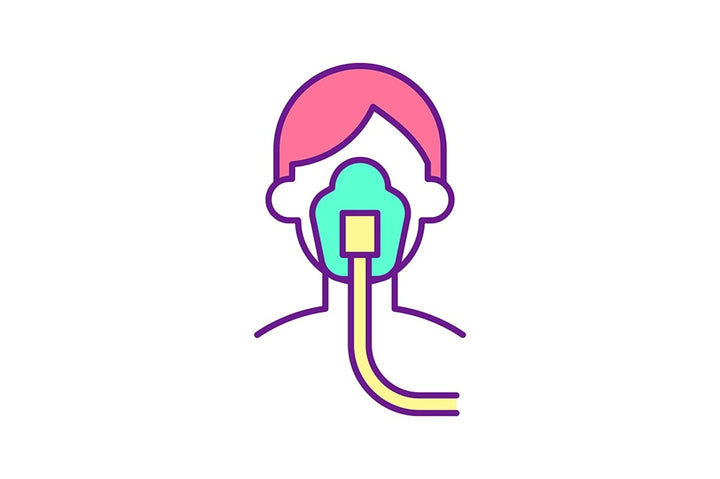 Lungs health care RGB color icons set