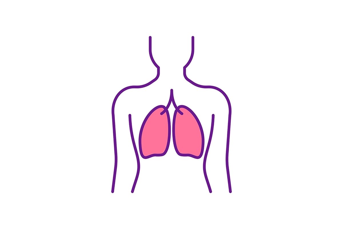 Lungs health care RGB color icons set