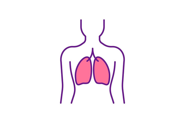 Lungs health care RGB color icons set