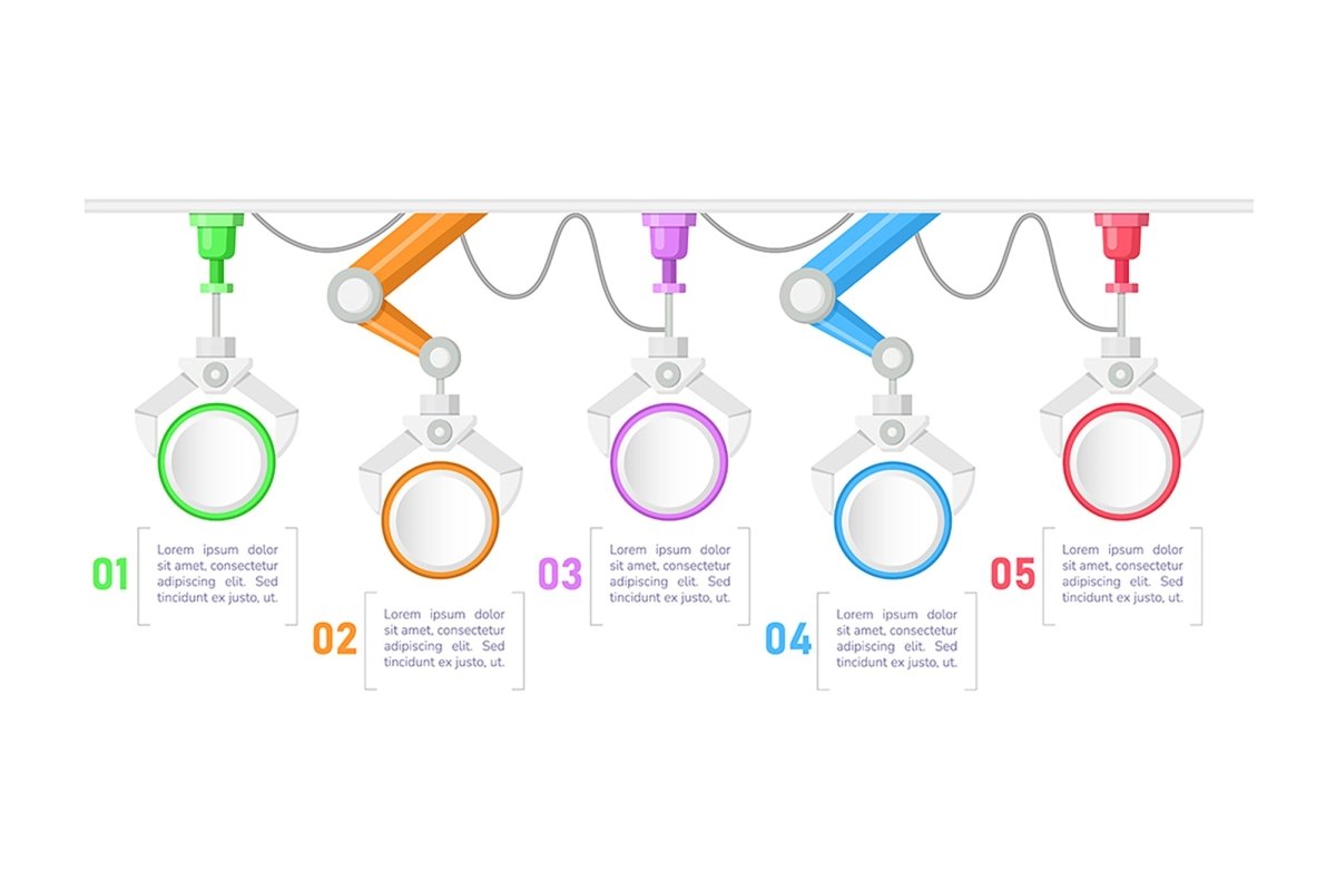 Manufacturing technology infographic chart design element set
