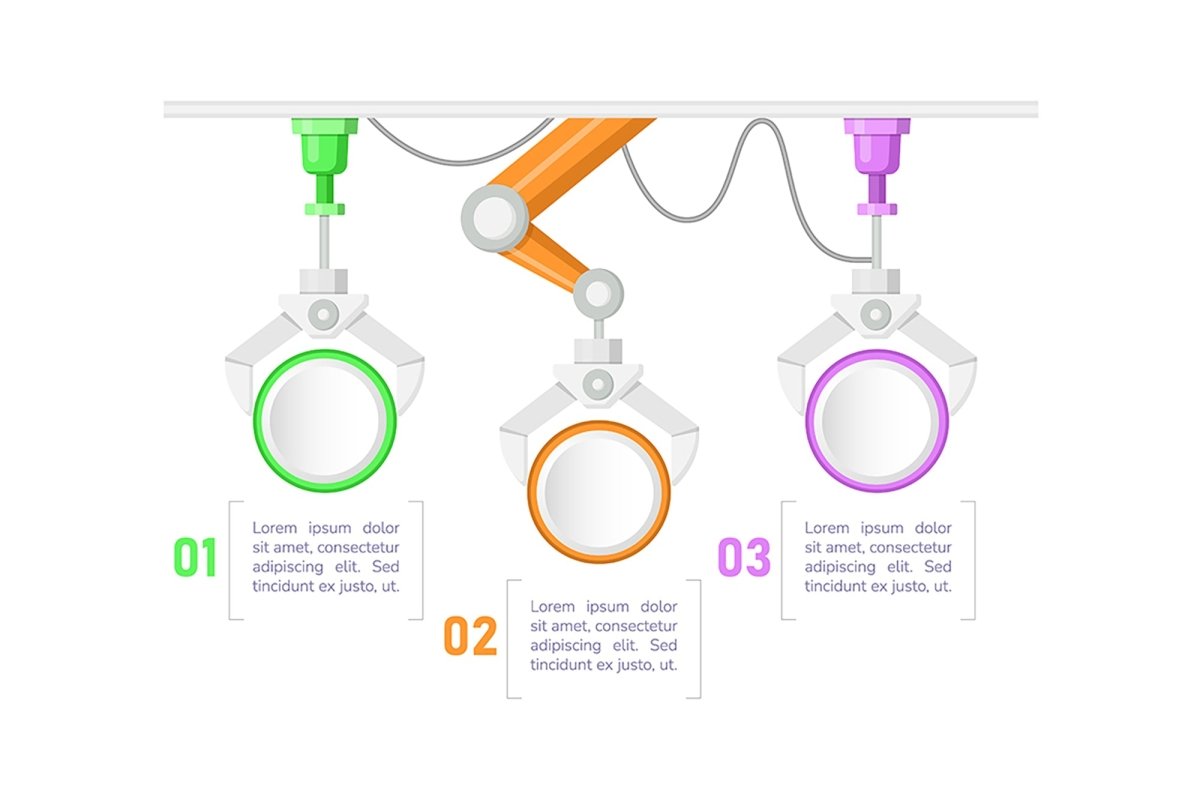 Manufacturing technology infographic chart design element set