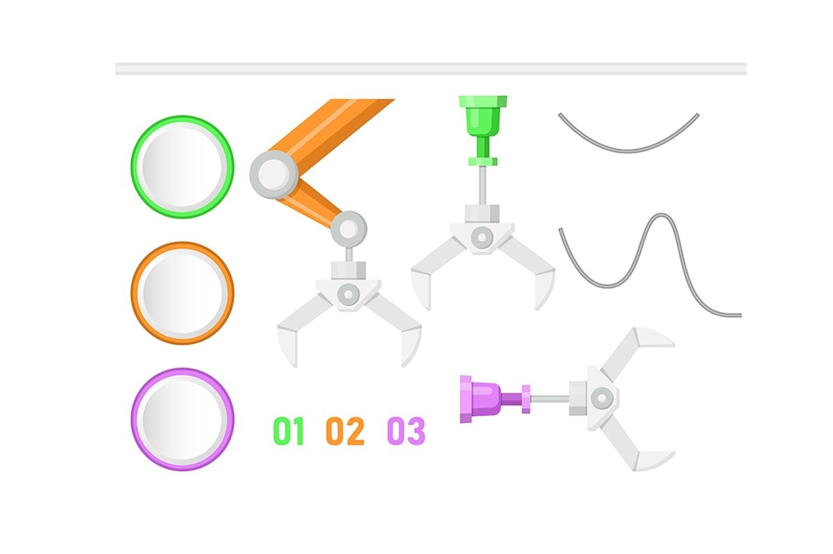 Manufacturing technology infographic chart design element set