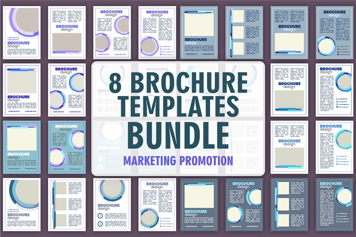 Marketing service brochure layout design bundle
