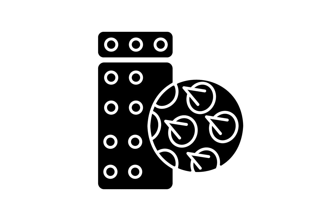 Massage tools and equipment black glyph icons set on white space