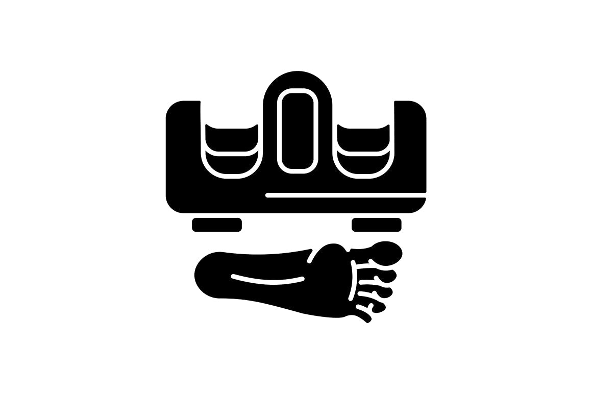 Massage tools and equipment black glyph icons set on white space