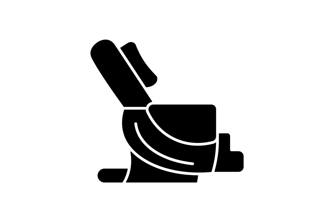 Massage tools and equipment black glyph icons set on white space
