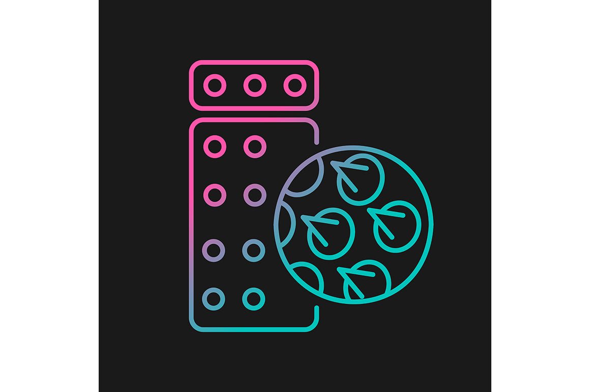 Massage tools and equipment gradient icons set for dark and light mode