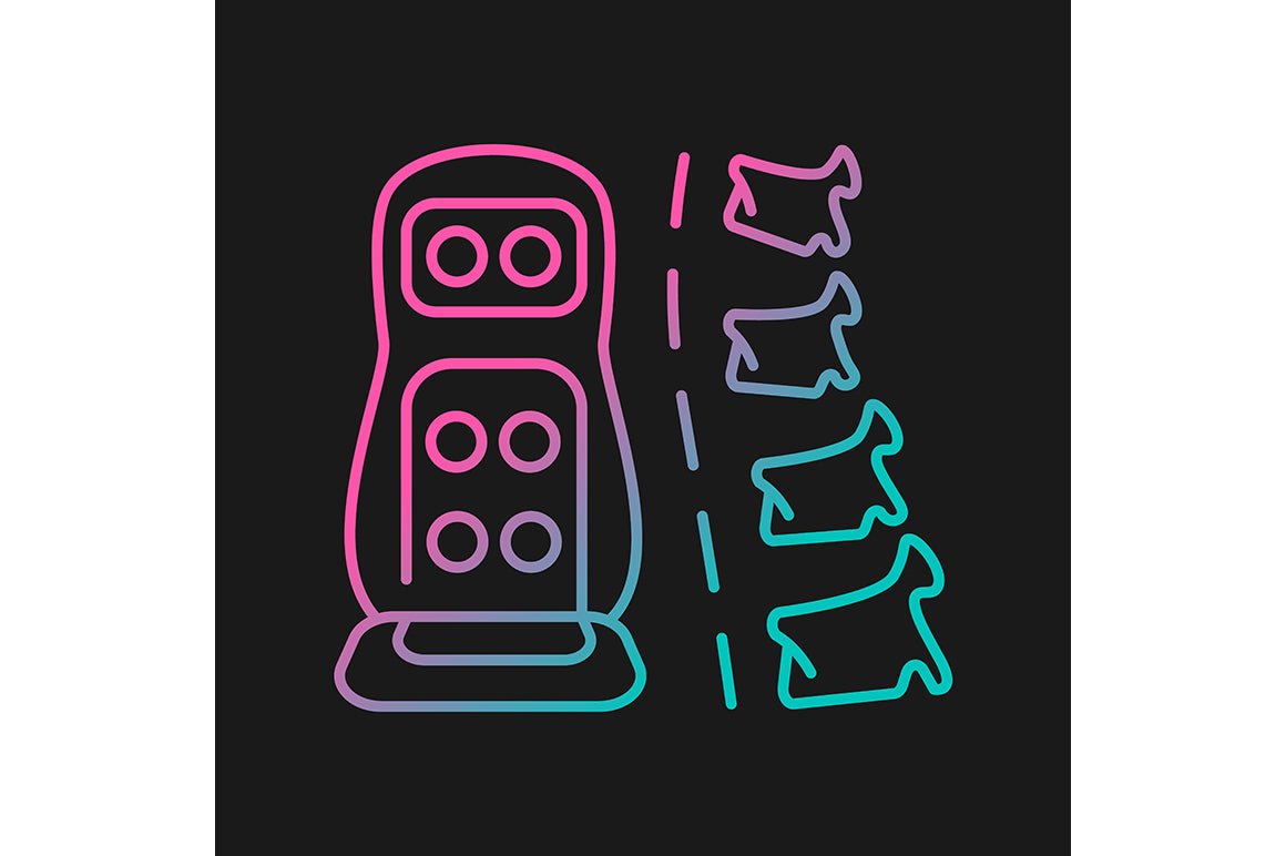 Massage tools and equipment gradient icons set for dark and light mode