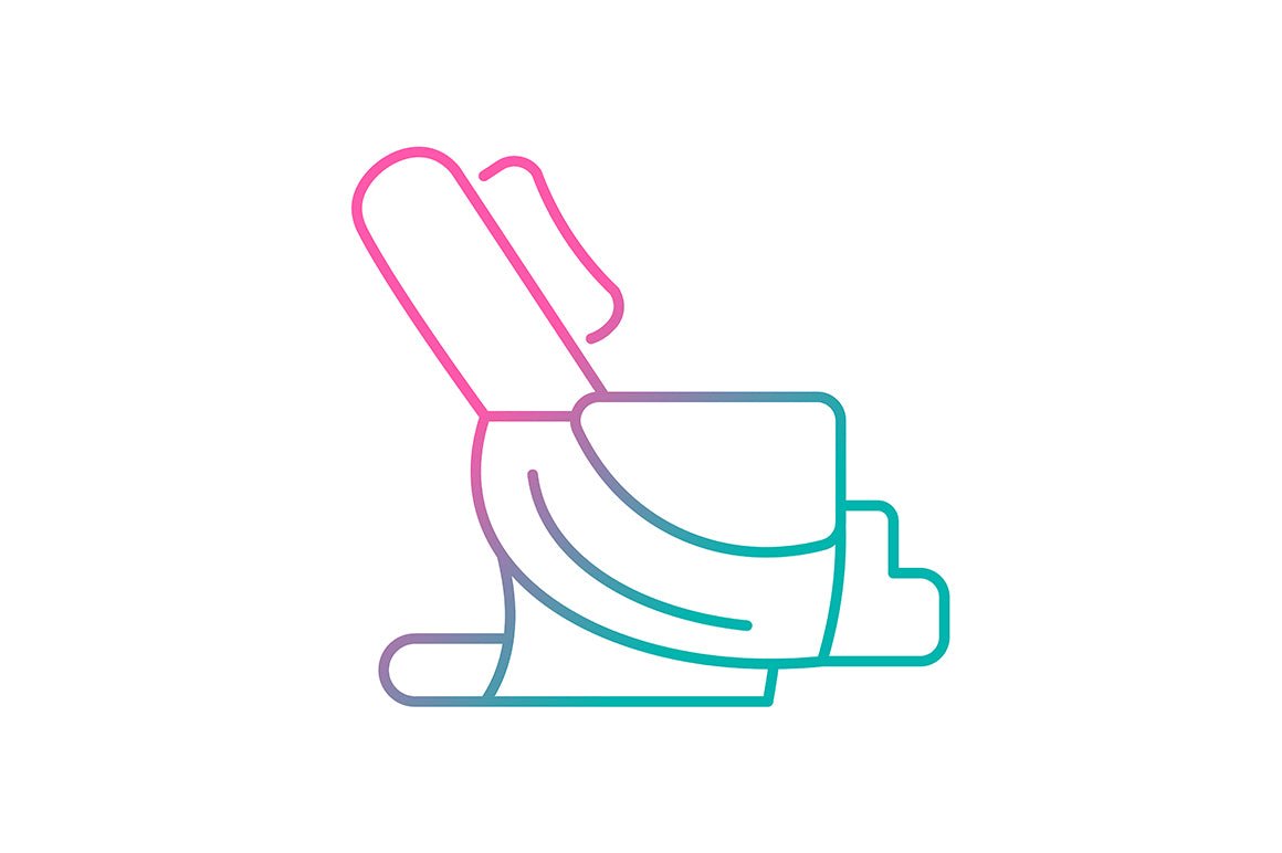 Massage tools and equipment gradient icons set for dark and light mode