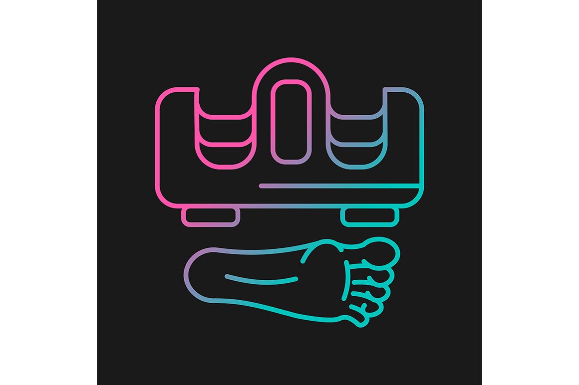 Massage tools and equipment gradient icons set for dark and light mode
