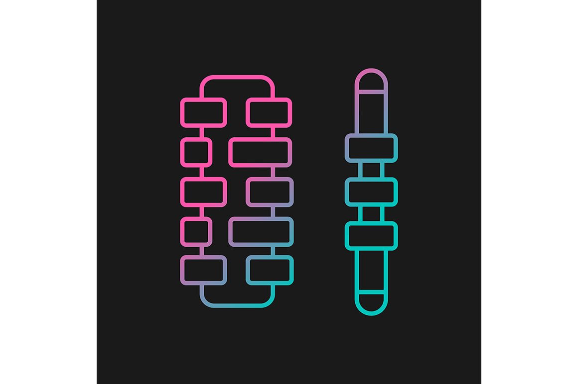 Massage tools and equipment gradient icons set for dark and light mode