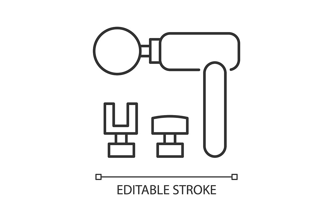 Massage tools and equipment linear icons set for dark and light mode