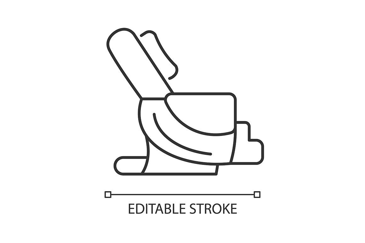 Massage tools and equipment linear icons set for dark and light mode