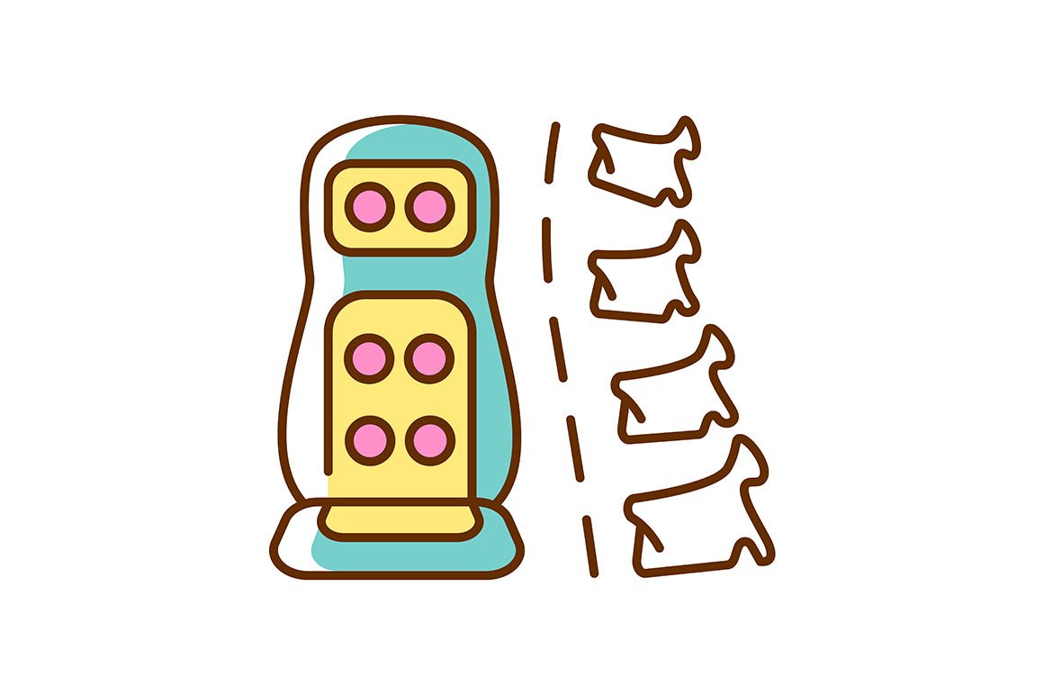 Massage tools and equipment RGB color icons set