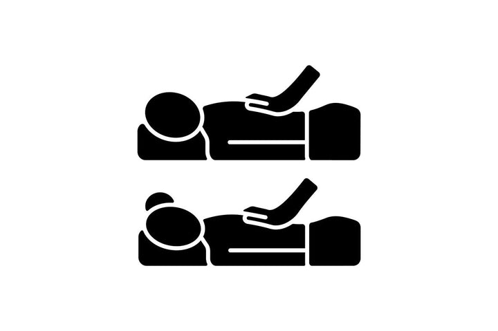 Massage types black glyph icons set on white space