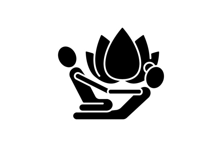 Massage types black glyph icons set on white space