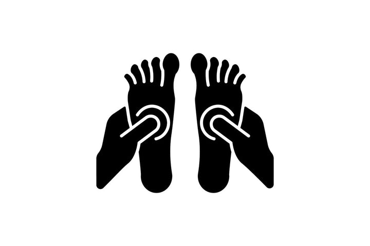 Massage types black glyph icons set on white space