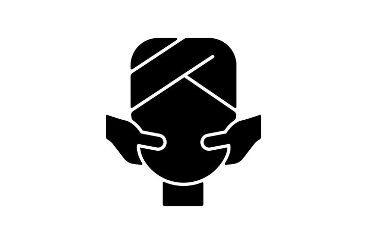 Massage types black glyph icons set on white space