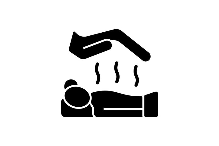 Massage types black glyph icons set on white space