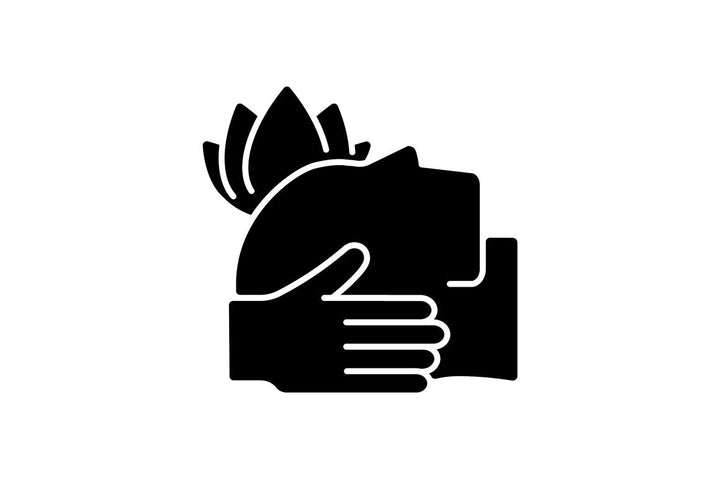 Massage types black glyph icons set on white space