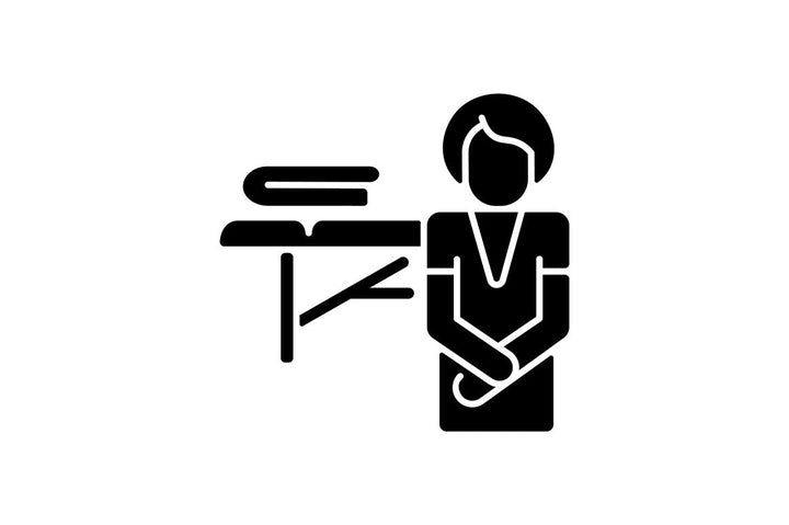 Massage types black glyph icons set on white space