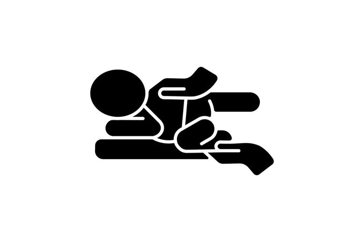 Massage types black glyph icons set on white space