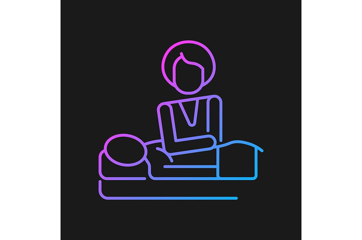Massage types gradient icons set for dark and light mode