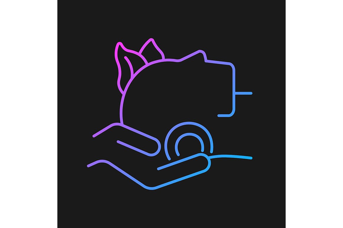 Massage types gradient icons set for dark and light mode