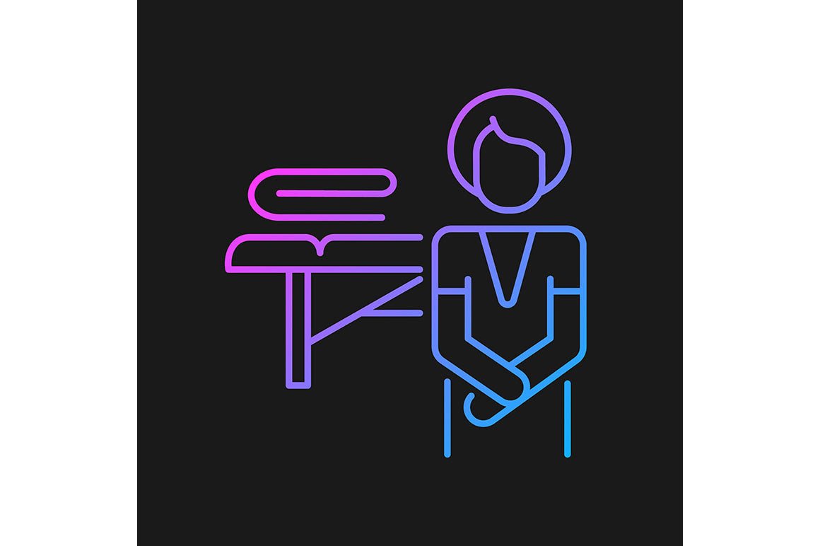 Massage types gradient icons set for dark and light mode