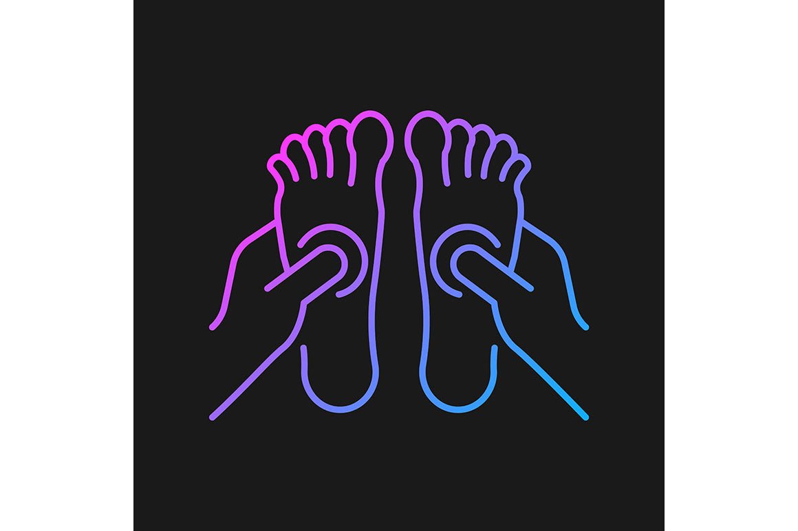Massage types gradient icons set for dark and light mode