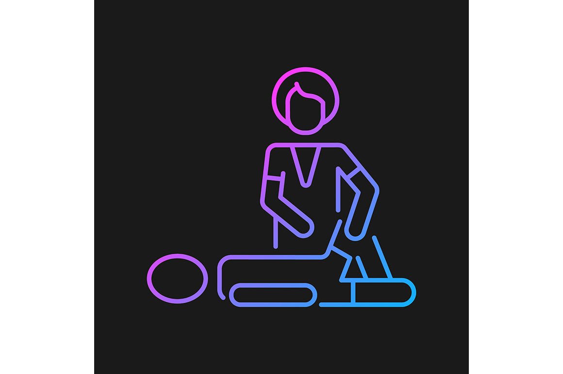Massage types gradient icons set for dark and light mode