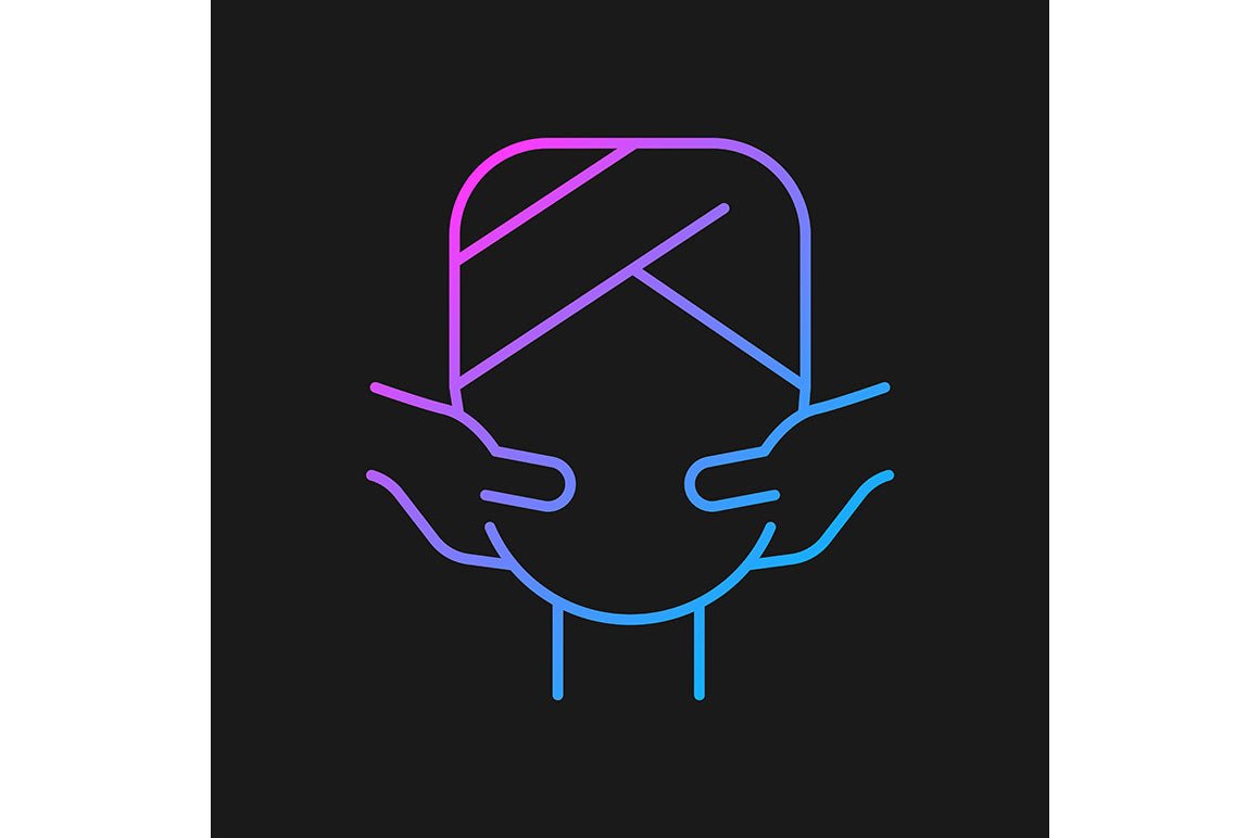 Massage types gradient icons set for dark and light mode