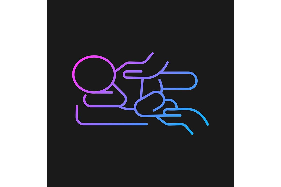 Massage types gradient icons set for dark and light mode