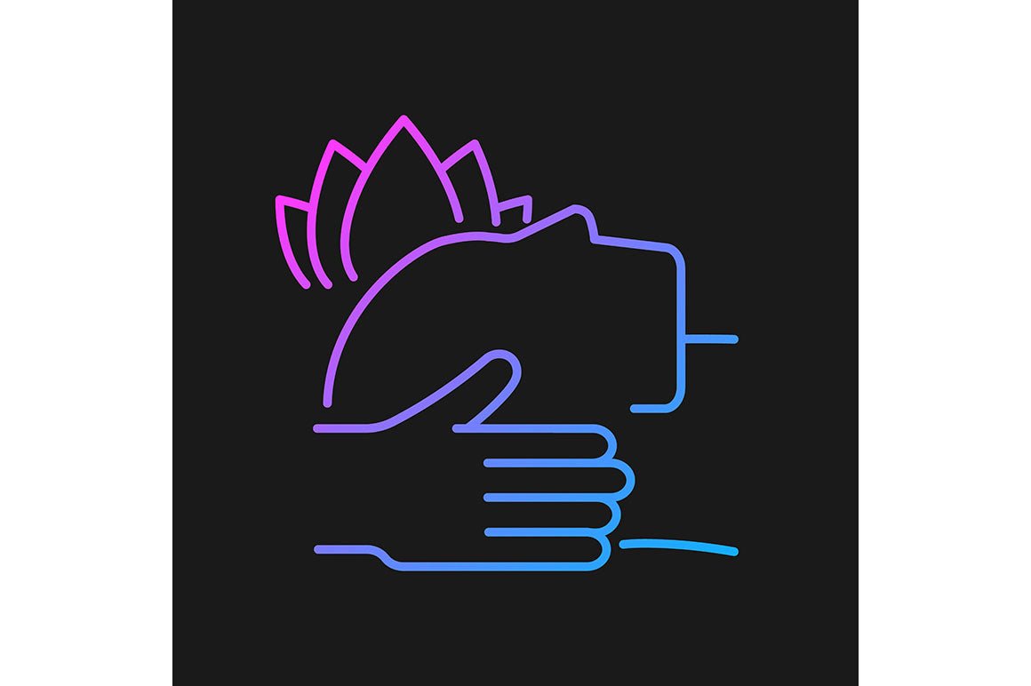 Massage types gradient icons set for dark and light mode
