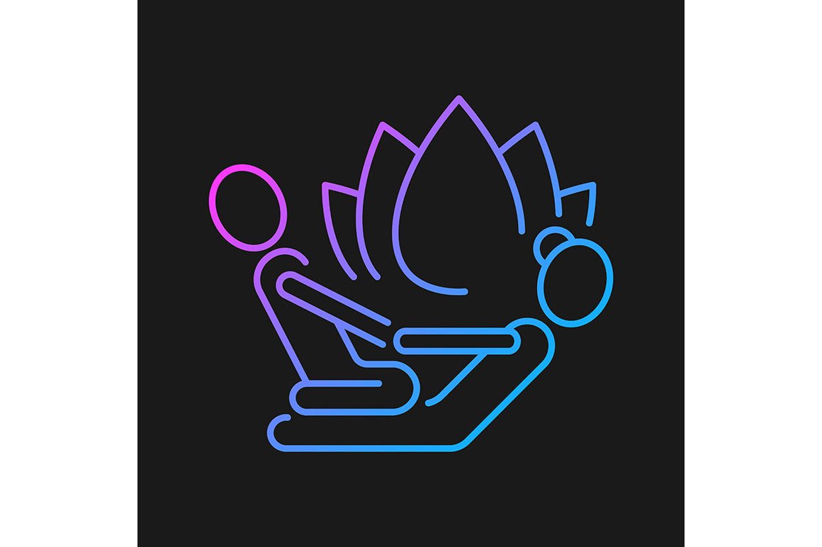 Massage types gradient icons set for dark and light mode