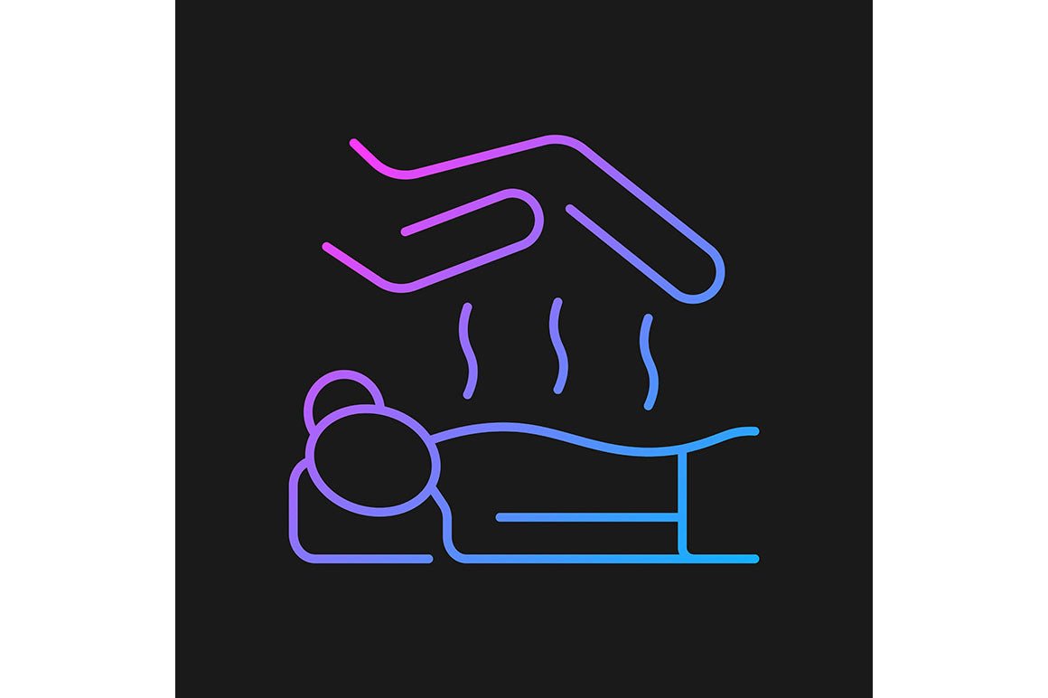 Massage types gradient icons set for dark and light mode