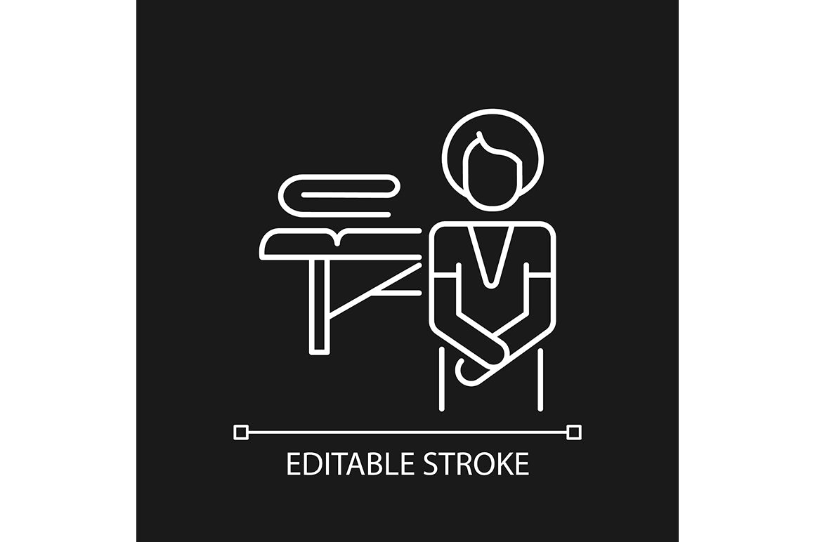 Massage types linear icons set for dark and light mode