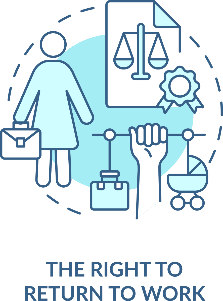 Maternity leave related blue concept icons set