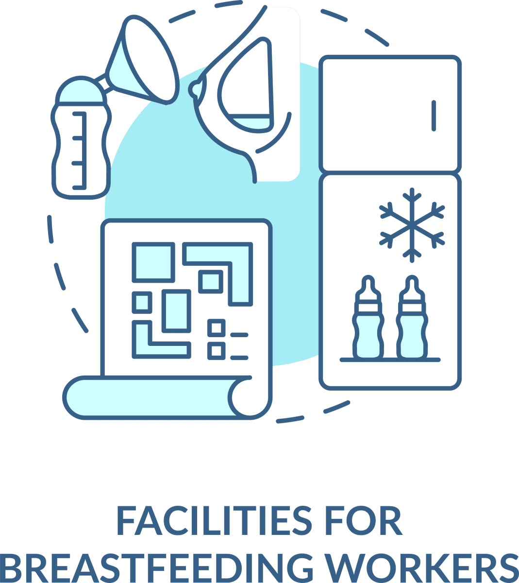 Maternity leave related blue concept icons set
