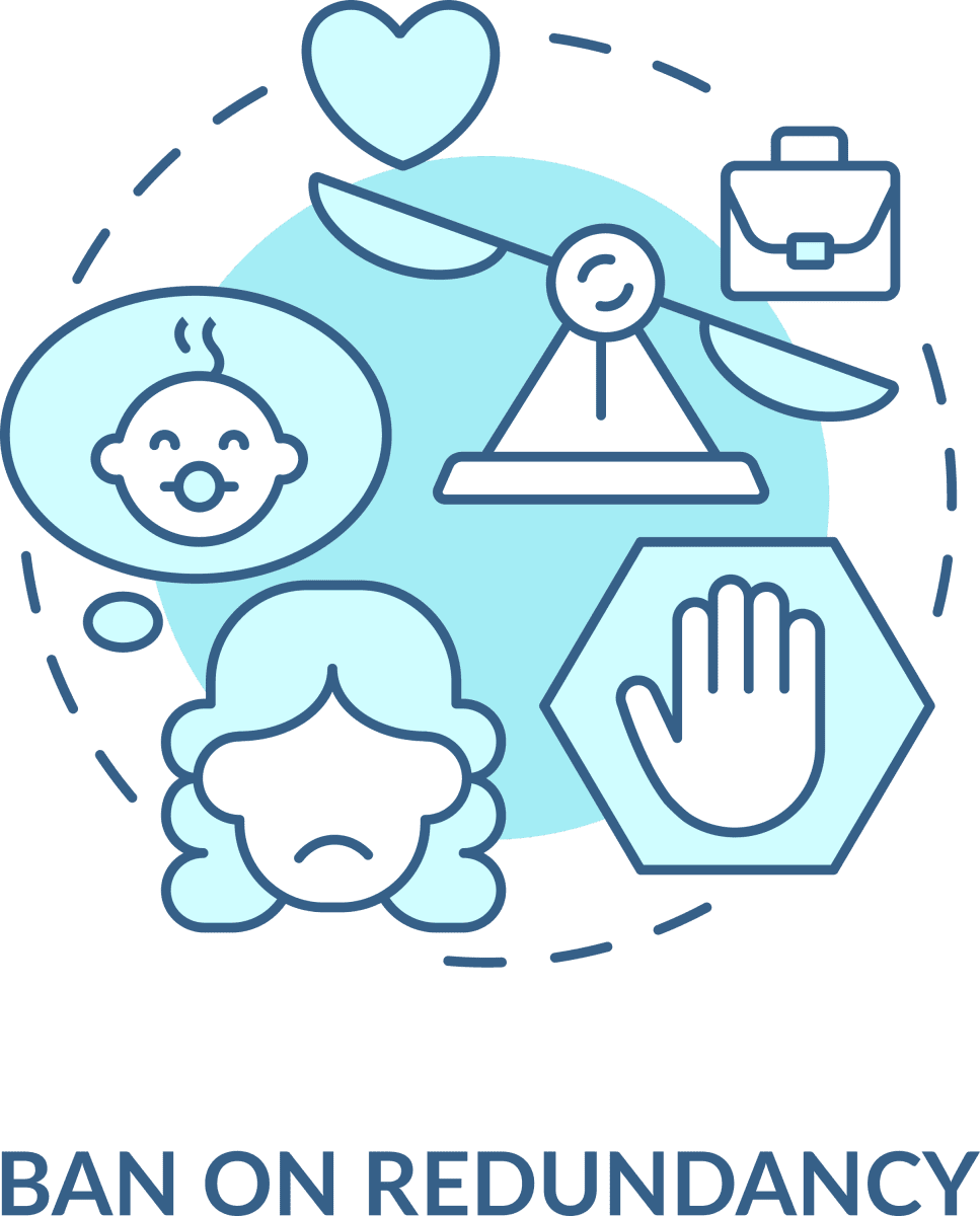 Maternity leave related blue concept icons set