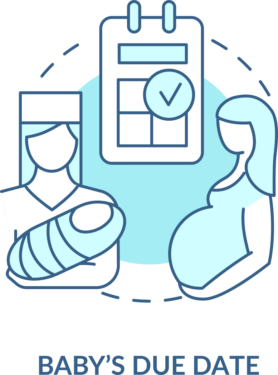 Maternity leave related blue concept icons set