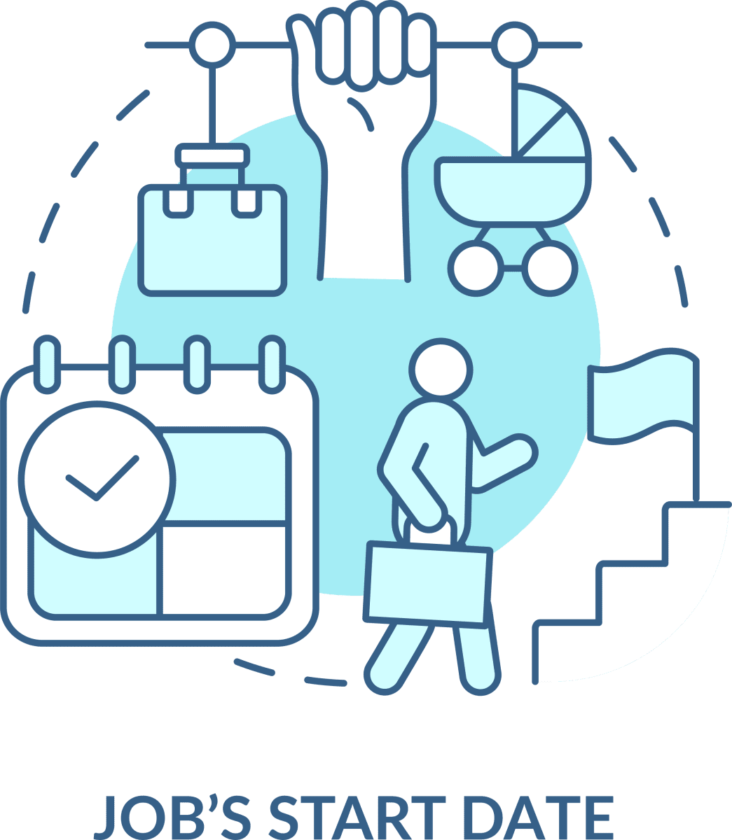 Maternity leave related blue concept icons set