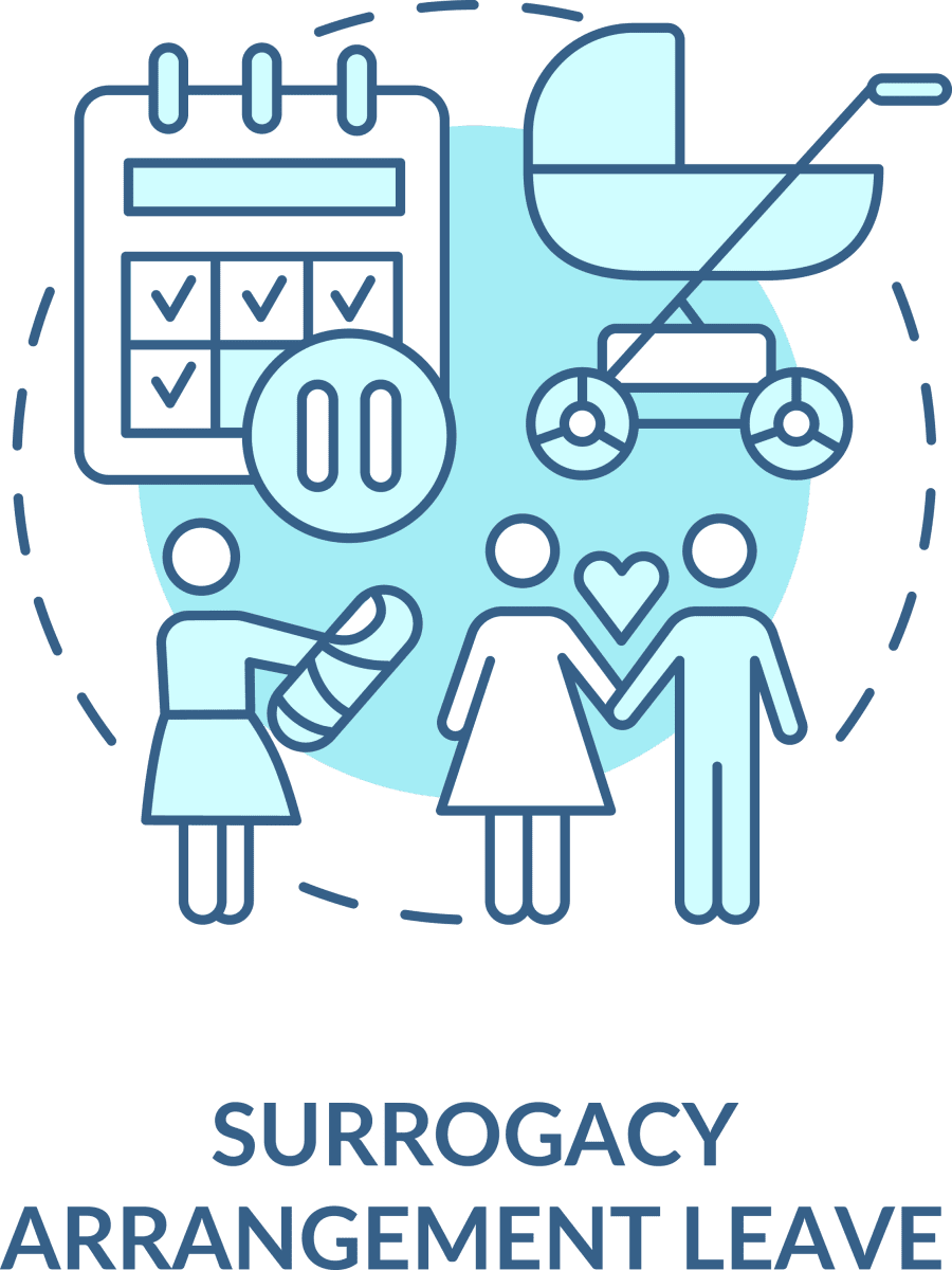 Maternity leave related blue concept icons set