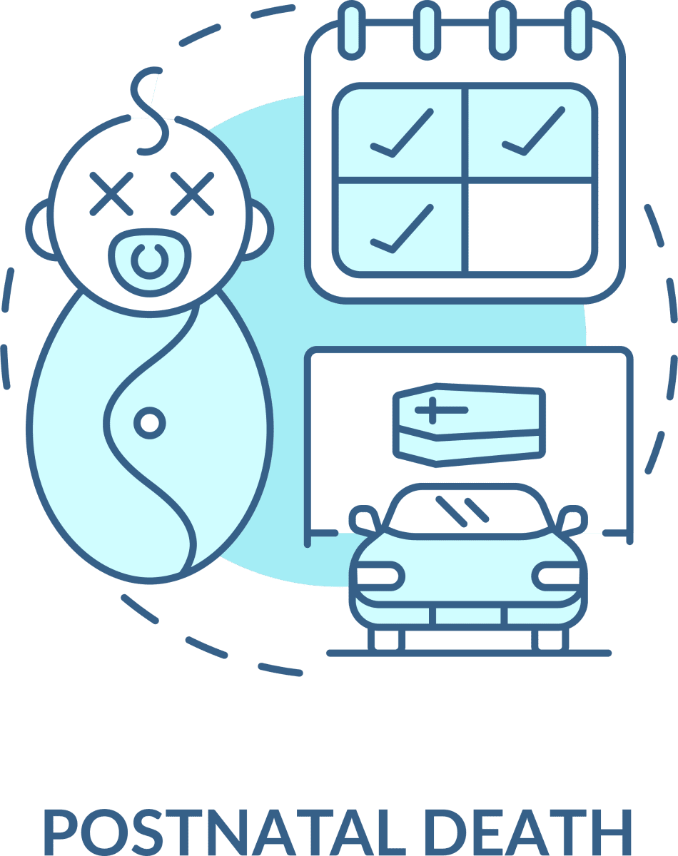 Maternity leave related blue concept icons set