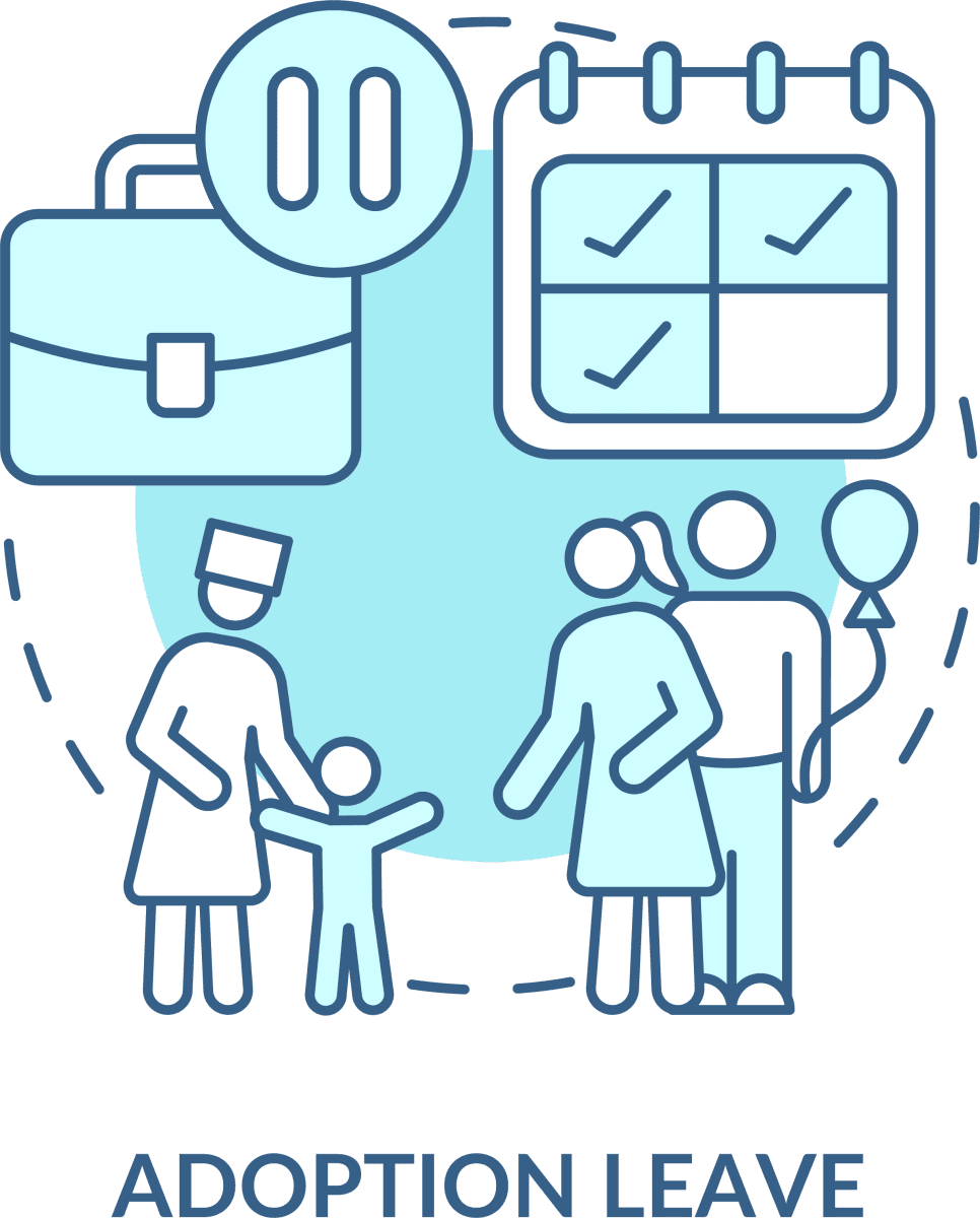 Maternity leave related blue concept icons set