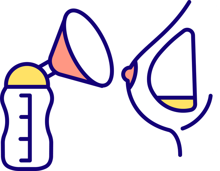 Maternity leave related RGB color icons set