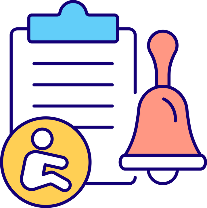 Maternity leave related RGB color icons set
