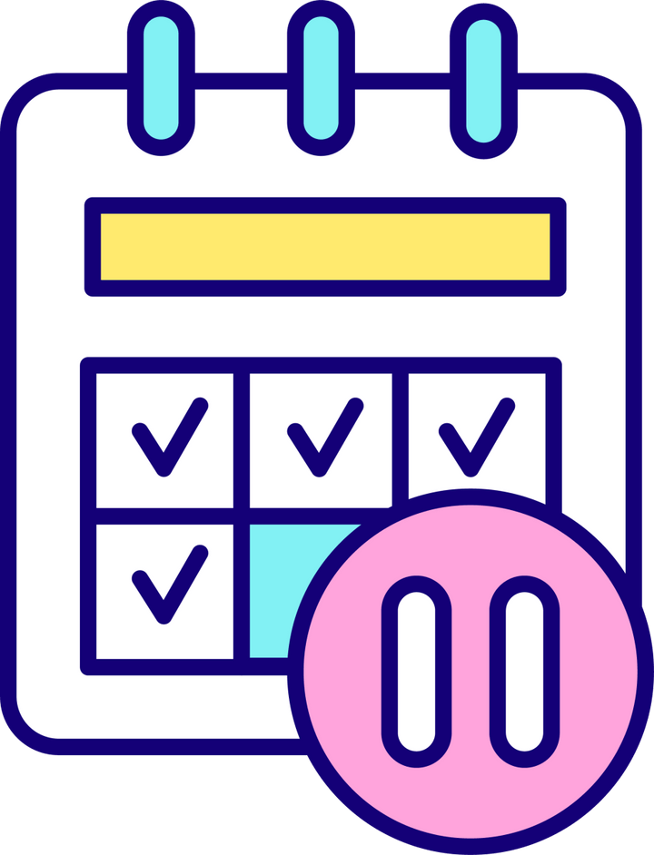 Maternity leave related RGB color icons set